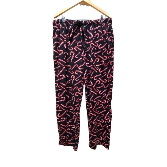 2XL Men's Candy Cane Fleece Pajama Pants - Picture 1 of 4